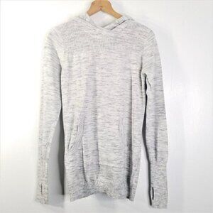 Akini Heathered Grey Pullover Hoodie Ribbed